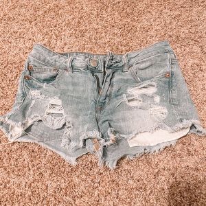 American Eagle High Rise stretch jean shorts